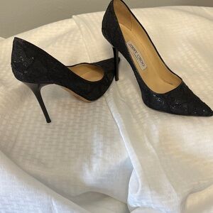 Jimmy Choo Black Lace Heels